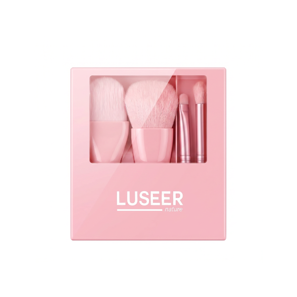 LUSEER-FACIAL-BRUSH-SET-PINK LUSEER Nature Facial Brush Set Pink